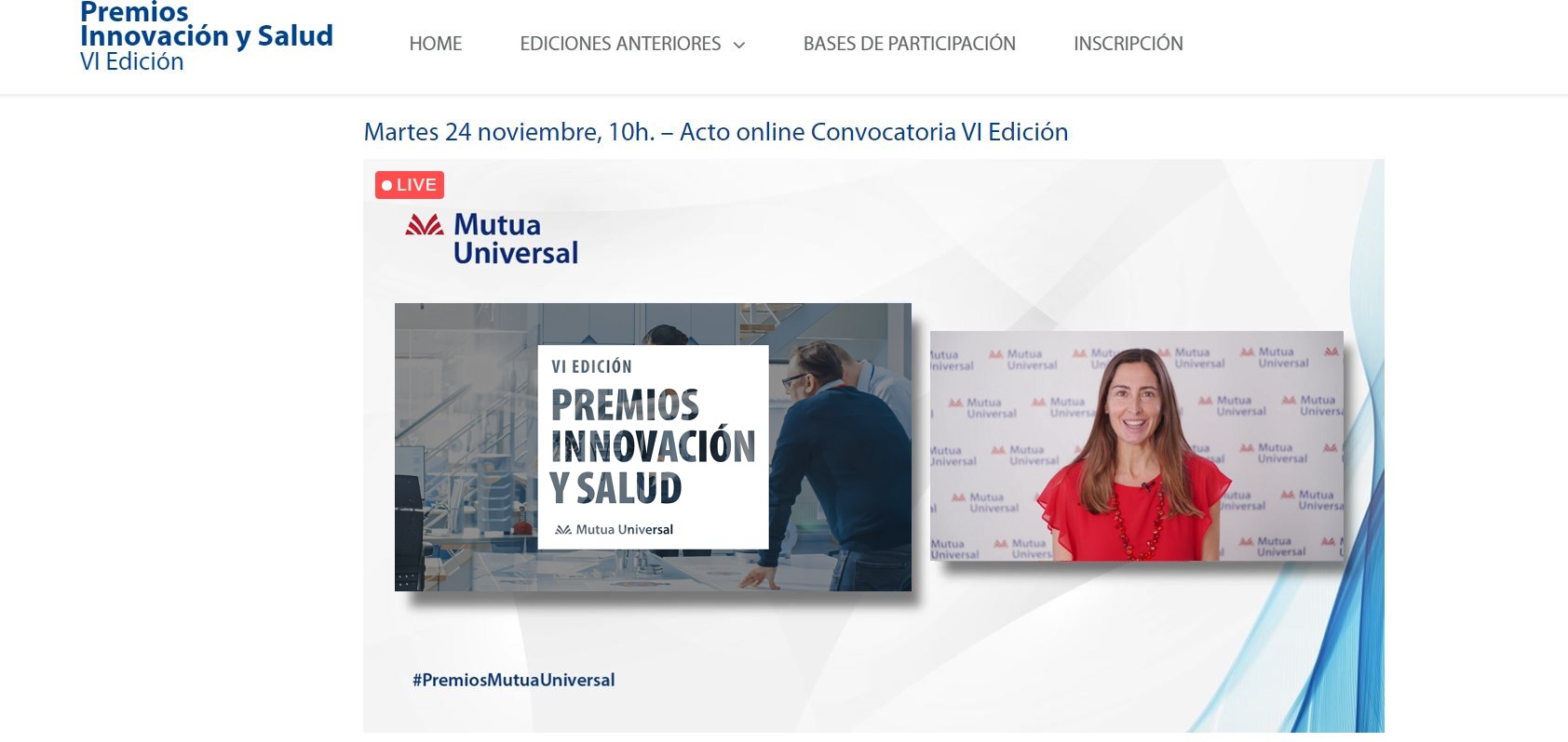 Premios Innovación y Salud Mutua Universal Premios Innovación y Salud Mutua Universal