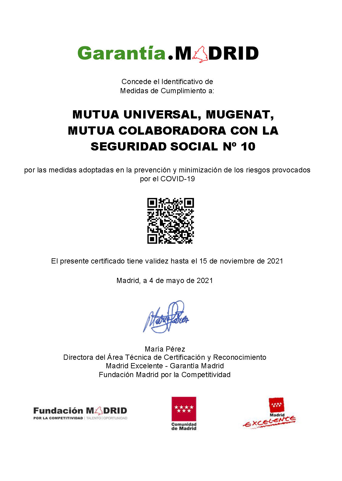 Certified guarantee Madrid Certified guarantee Madrid