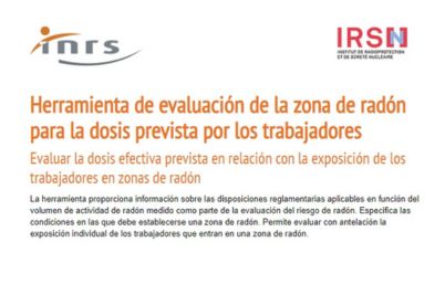 Assessment tool of the area of radon for the workers' projected dose