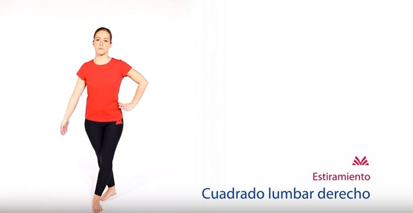 Estiramiento lateral del cuerpo, lado derecho