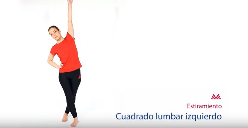 Estiramiento lateral del cuerpo, lado izquierdo 